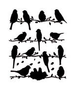 Raam / muur sticker vogels op meerdere takken 30 cm x 40 cm bxh