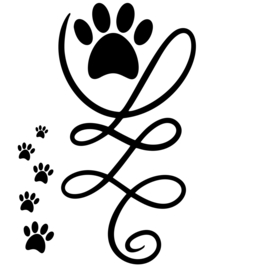 Auto - raam - bumper - sticker honden - katten pootjes met swirl
