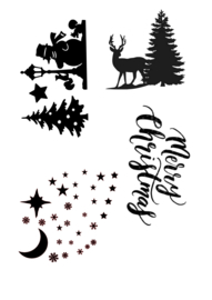 Kerst tafereel  raamsticker