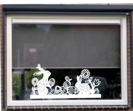 Raam sticker Pasen - Paashaas - eieren - Decoratief