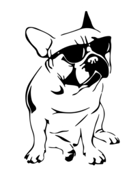 Auto - raam sticker - Franse bulldog - Frenchie - Wall Art - Looster-art&design