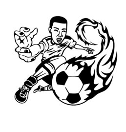 Muursticker Voetbal - Jongenskamer - Goal - Voetballer  40x35 cm