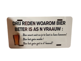 Nummer bord met tekst