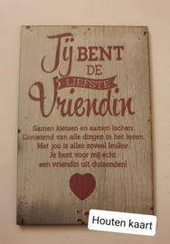 Houten kaart  Vriendin - Vriendinnen   - Verjaardag - Geschenk