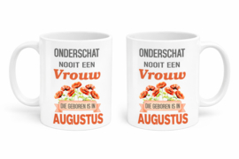 Bedrukte mokken met geboortebloemen en maanden