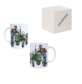 Bedrukte koffie beker - thee mok boeren , tractor - boerderij boerin - boer