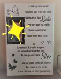 Gedenkbord / troost bord met foto