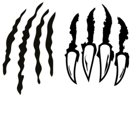 Auto - raam - deur - bumper - auto tuning sticker kras - klauw - scratches