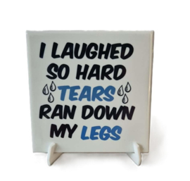 Grappige toilet tegel incl houder I laughed so hard