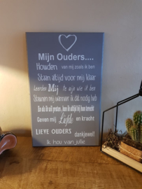 Tekstbord Mijn ouders