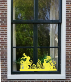 Raam sticker Pasen - Paashaas - eieren - Decoratief