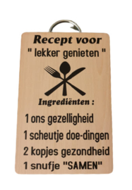 Broodplank met tekst  Recept lekker genieten