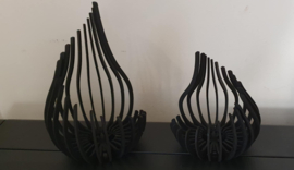 Houten Waxine lichhouder set 2 stuks
