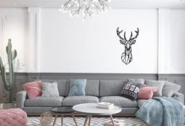 Origami muursticker hert Deer Woonkamer Decoratief Wall art Woonkamer Muur Decoratie Wand sticker 30x50 cm