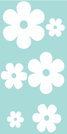 Decoratieve raam - muur stickers bloemmotief 6 stuks