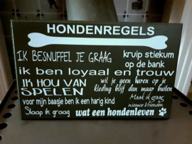 Tekstbord Hondenregels