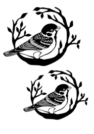 Decoratieve vogels in cirkel 2 stuks - Birds - Raam - Muur sticker