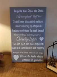 Regels bij opa en oma in Groningse dialect