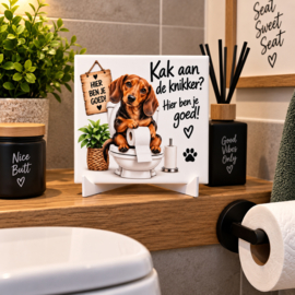 Toilettegel met grappige spreuk – 11 × 11 cm spreuk kak aan de knikker