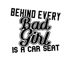 Decoratieve auto - raam - bumper sticker Behind every Badgirl