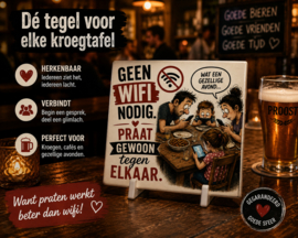Bedrukte tegel - Geen wifi nodig. Praat gewoon tegen elkaar