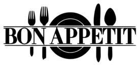 Large Muursticker Bon appetit - Keukensticker - Restaurant sticker - 60 x 25 cm