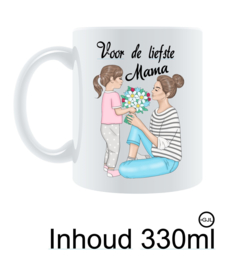 Bedrukte beker voor de liefste mama     dochter / moeder