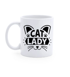 Bedrukte beker Cat lady - moederdag - mama - verjaardag geschenk - katten
