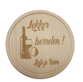 Houten snij - serveer plank lekker borrelen - collega - team