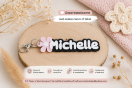 Gepersonaliseerde Sleutelhanger met Naam Bloem