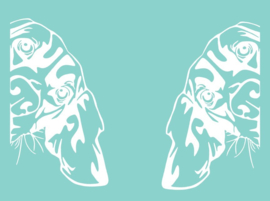 Raam stickers Peeking dog - Gluur hond - decoratief