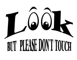 Auto sticker Look but please don`t touch - Grappig - gein