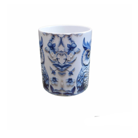 Beker Uil - uiltje - delfsblauw - verjaardag koffie mok - thee mug