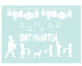 Raam sticker sint maarten  - vrolijk - 11 november
