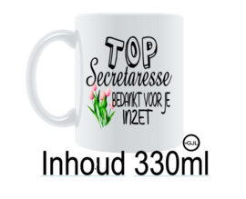 Bedrukte beker top secretaresse