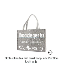 Vilten bedrukte Boodschappen  tas voor Mama