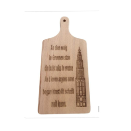 Houten snij - serveerplank  met martinitoren