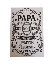 Spreukenbord Papa -Nummer 1 - Vader - Verjaardag   Quote - Tekst - Looster-art&design