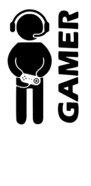 Muur - raam deur - sticker Gamer - decoratief - Jongens kamer  80x50 cm