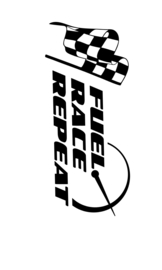 Raam - muur sticker Fuel - Race - Repeat - Auto - Afmeting 30x13 cm