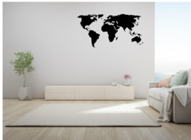 Muursticker wereld kaart - World Map - Decoratief  100x50 cm