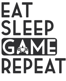 Muur - Deur sticker Game Eat Sleep Game Repeat   - Gamer