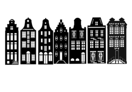Grachten pandjes - amsterdamse huisjes - kerst - raam decoratie - statische raamfolie - herbruikbaar