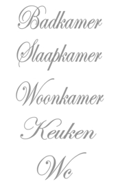 5 deurstickers Woonkamer - Slaapkamer - Keuken -Wc - Badkamer