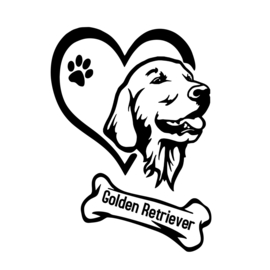 Auto - raam sticker Golden retriver