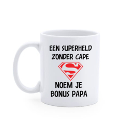 Bedrukte beker Bonus Papa  Vaderdag kado - Verjaardag  - Super Held