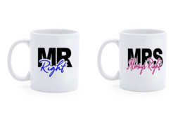 Bedrukte Beker / Mok Mr and Mrs Huwelijk - Trouwen - Feest