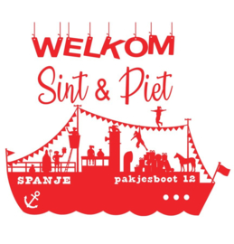 Statische herbruikebare raam sticker Pakjes boor sint en piet