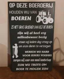 Tekstbord Op deze boerderij