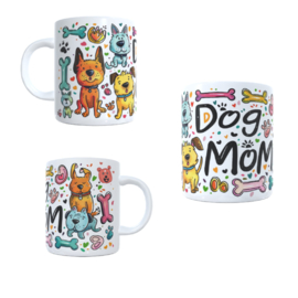 Koffie beker - thee mok - tekst dog mom - afbeelding